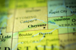 Image of Wyoming map highlighting Cheyenne