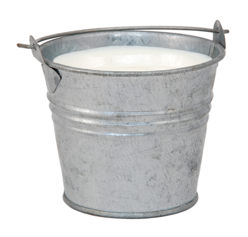 bucket of milk