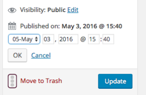 update publish date screenshot