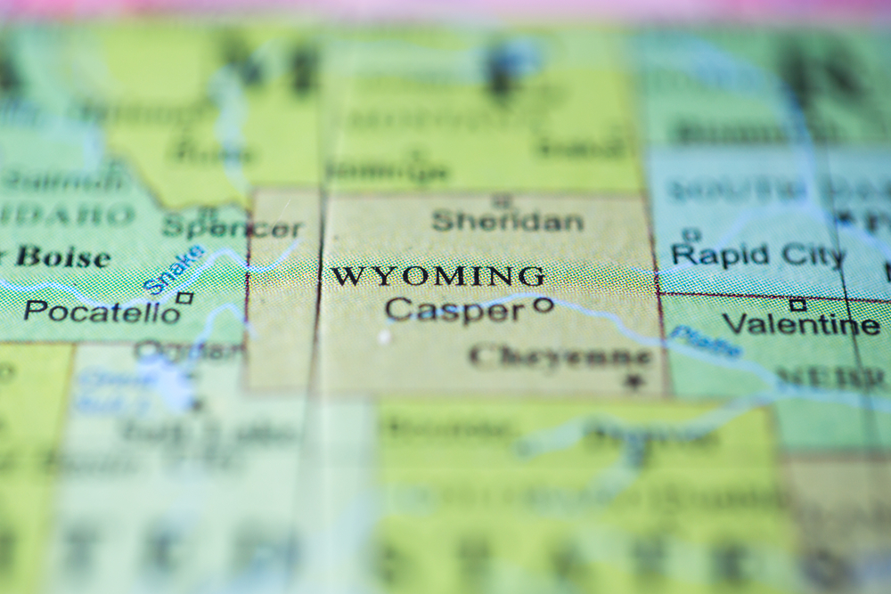 photo of wyoming map