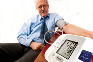 Man taking blood pressure