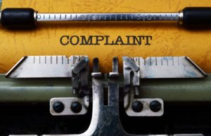 Photo of complaint on typewriter
