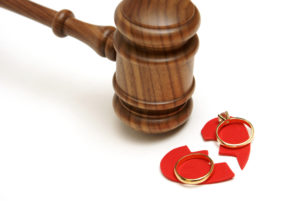 Judges gavel with a broken heart