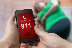 photo of cell phone with 911