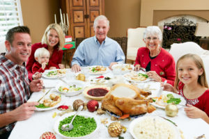 photo of family having dinner