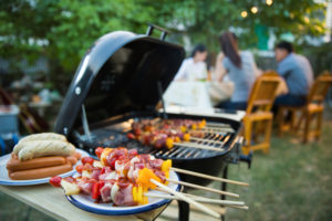 Food on the grill for a summer cookout