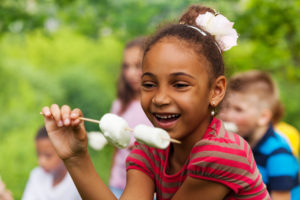 Children smiling with marshmallows