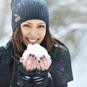 Photo of girl with snowball