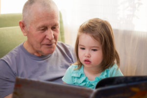 Photo of grandpa reading