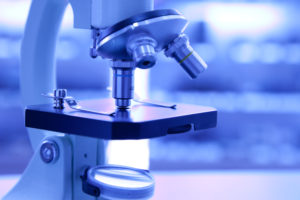 Lab microscope in a laboratory.