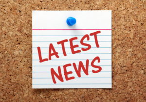 Board with news announcement.