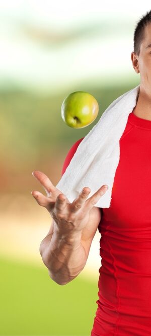 manwithwaterandapple