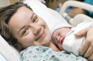 newborn with mom