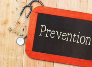 Chalk Board that says "Prevention"