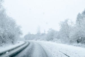 Photo of snowy road