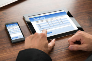 Survey on tablet.