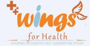 Wyoming Integrated Next Generation System (WINGS) for Health Project Logo (orange and blue)