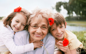 grandma with kids