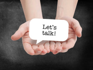 photo of let's talk speech bubble