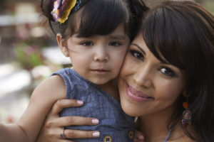 mom and toddler girl