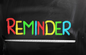 reminder on chalkboard