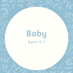 Graphic text Baby ages 0-1