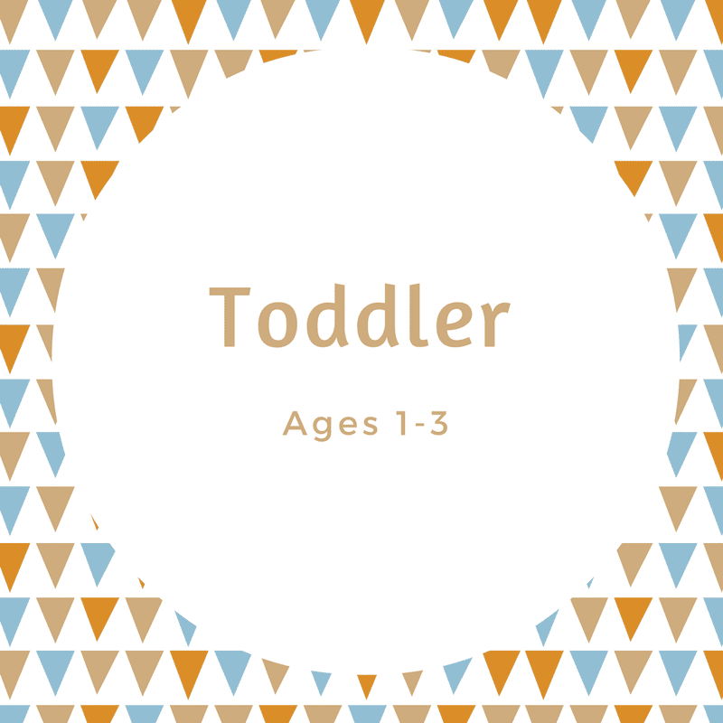 Graphic with text Toddler ages 1-3