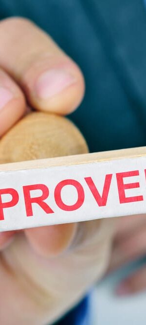 approved on rubber stamp