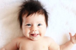 Baby with crazy hair