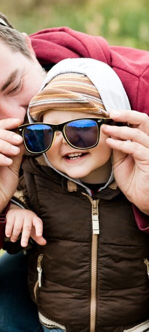 boy and dad with sunglasses