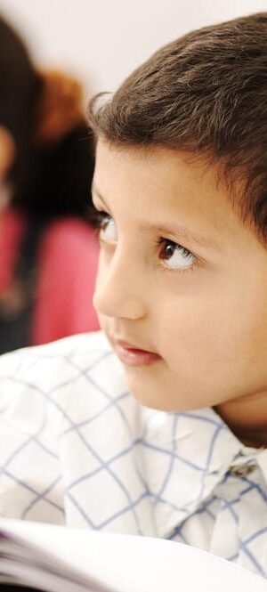 boy listening in class