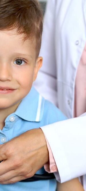 boy with doctor and stethoscope