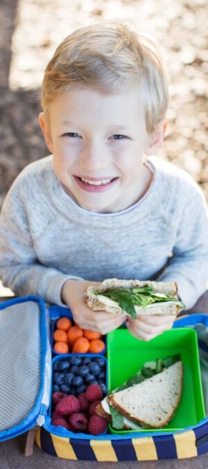 boy with lunchbox