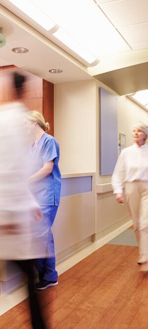 busy hospital hallway