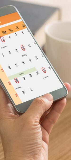 calendar on smart phone