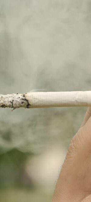 cigarette smoke and mouth close up