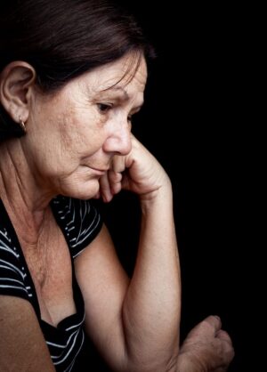 depressed older woman