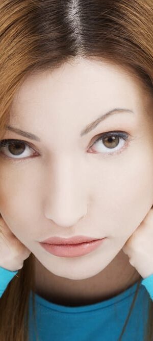 depressed woman close up