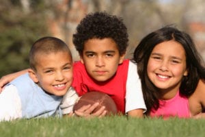 kids playing football