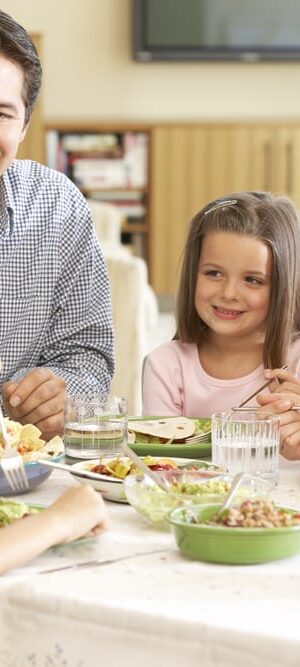 family eating dinner