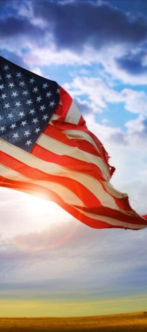 flag with sky and sun