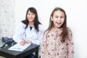 Girl in medical office