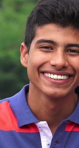 happy teen boy outdoors