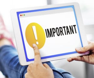 Important advisory on tablet