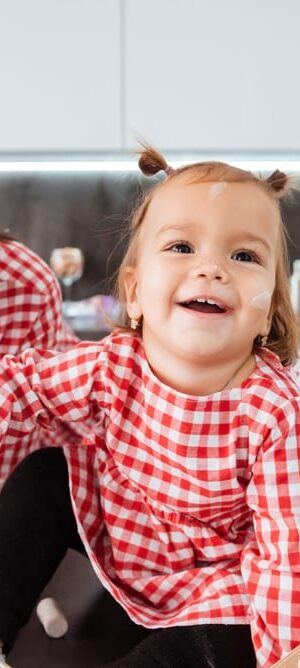 mom and baby in kitchen
