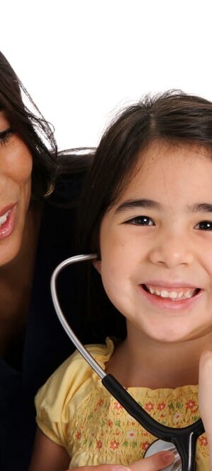 nurse and young girl patient