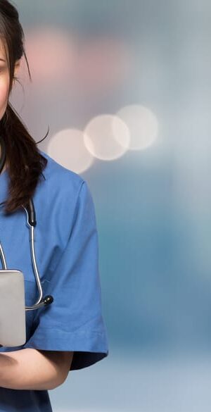 nurse with tablet