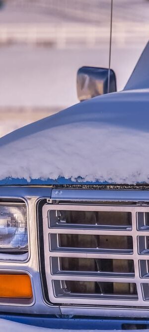 old truck with snow