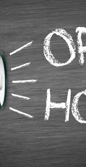 open house with megaphone