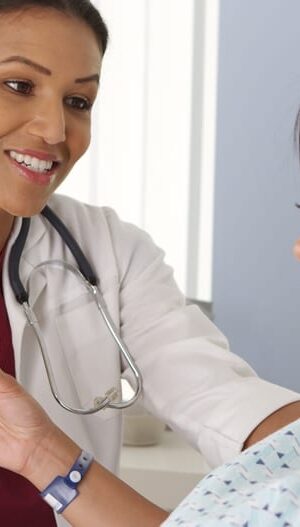 patient and doctor in hospital